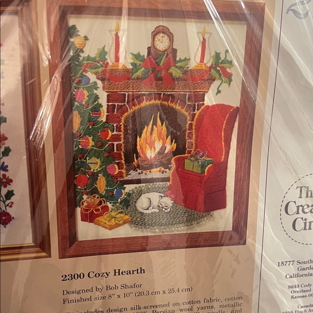 Vintage Cozy Hearth Holiday Stitching Kit. New in pkg